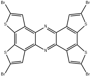 Tetrathieno[3,2-a:2',3'-c:3'',2''-h:2''',3'''-j]phenazine, 2,5,9,12-tetrabromo- Structure