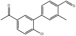 [1,1'-Biphenyl]-4-carboxaldehyde, 5'-acetyl-2'-chloro-3-methyl- Structure