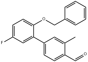 [1,1'-Biphenyl]-4-carboxaldehyde, 5'-fluoro-3-methyl-2'-(phenylmethoxy)- Structure