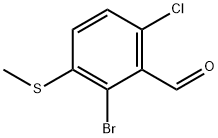 Benzaldehyde, 2-bromo-6-chloro-3-(methylthio)- Structure