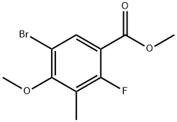 Benzoic acid, 5-bromo-2-fluoro-4-methoxy-3-methyl-, methyl ester Structure