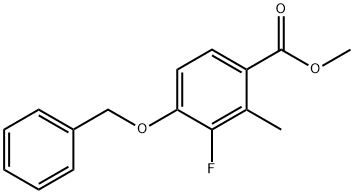Benzoic acid, 3-fluoro-2-methyl-4-(phenylmethoxy)-, methyl ester Structure
