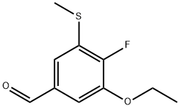 Benzaldehyde, 3-ethoxy-4-fluoro-5-(methylthio)- Structure