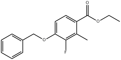 Benzoic acid, 3-fluoro-2-methyl-4-(phenylmethoxy)-, ethyl ester Structure