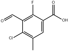 Benzoic acid, 4-chloro-2-fluoro-3-formyl-5-methyl- Structure