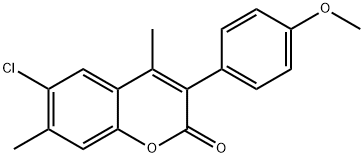 2H-1-Benzopyran-2-one, 6-chloro-3-(4-methoxyphenyl)-4,7-dimethyl- Structure