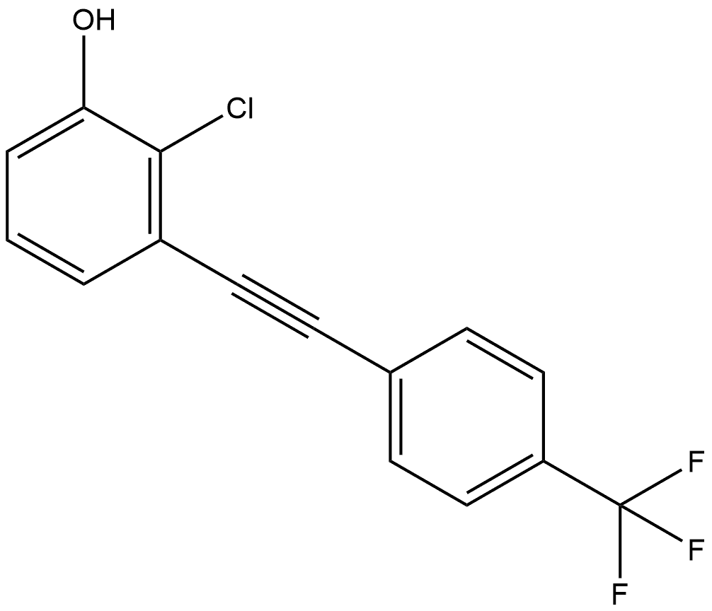 2-Chloro-3-[2-[4-(trifluoromethyl)phenyl]ethynyl]phenol Structure