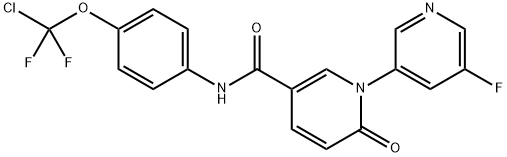 [1(6H),3'-Bipyridine]-3-carboxamide, N-[4-(chlorodifluoromethoxy)phenyl]-5'-fluoro-6-oxo- Structure