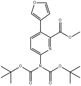 2-Pyridinecarboxylic acid, 6-[bis[(1,1-dimethylethoxy)carbonyl]amino]-3-(3-furanyl)-, methyl ester Structure