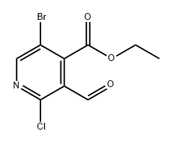 4-Pyridinecarboxylic acid, 5-bromo-2-chloro-3-formyl-, ethyl ester 구조식 이미지