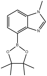 1H-Benzimidazole, 1-methyl-4-(4,4,5,5-tetramethyl-1,3,2-dioxaborolan-2-yl)- 구조식 이미지