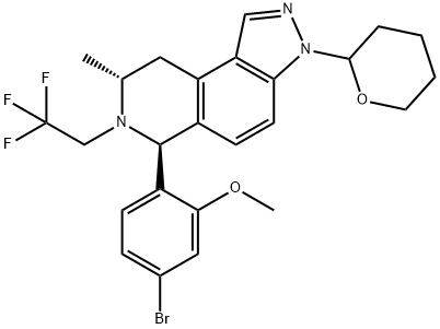 (6S,8R)-6-(4-Bromo-2-methoxyphenyl)-6,7,8,9-tetrahydro-8-methyl-3-(tetrahydro-2H-pyran-2-yl)-7-(2,2,2-trifluoroethyl)-3H-pyrazolo[4,3-f]isoquinoline Structure