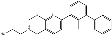 Ethanol, 2-[[[2-methoxy-6-(2-methyl[1,1'-biphenyl]-3-yl)-3-pyridinyl]methyl]amino]- Structure