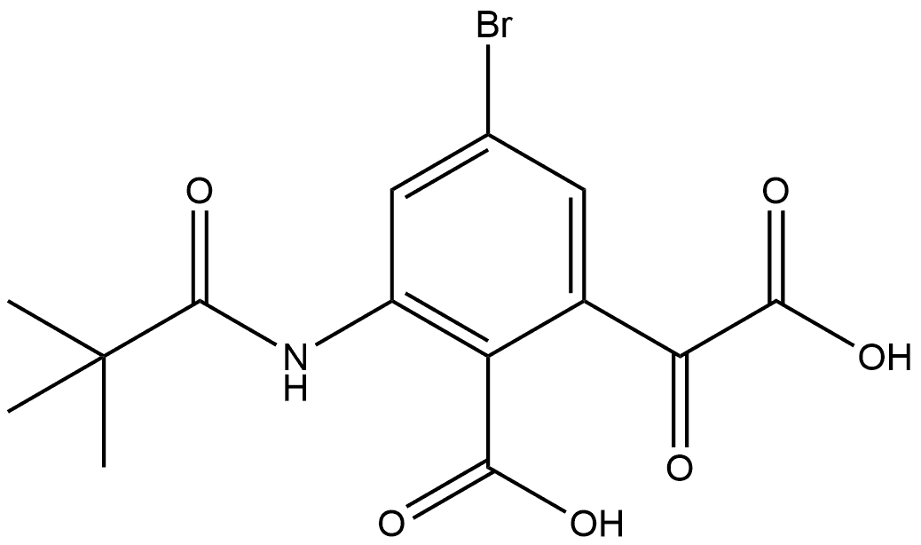 4-Bromo-2-(carboxycarbonyl)-6-pivalamidobenzoic acid 구조식 이미지