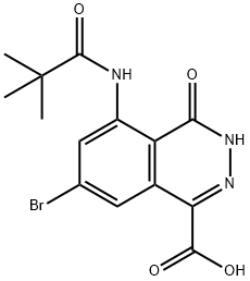 1-Phthalazinecarboxylic acid, 7-bromo-5-[(2,2-dimethyl-1-oxopropyl)amino]-3,4-dihydro-4-oxo- Structure