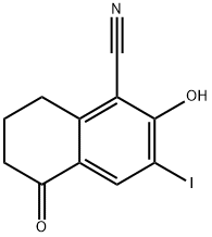 1-Naphthalenecarbonitrile, 5,6,7,8-tetrahydro-2-hydroxy-3-iodo-5-oxo- 구조식 이미지