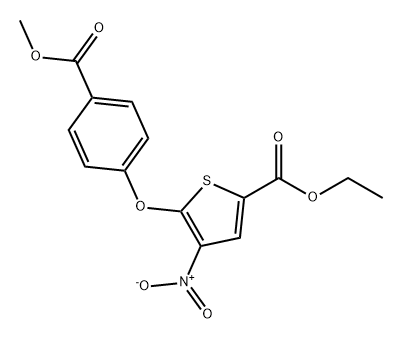 2-Thiophenecarboxylic acid, 5-[4-(methoxycarbonyl)phenoxy]-4-nitro-, ethyl ester Structure