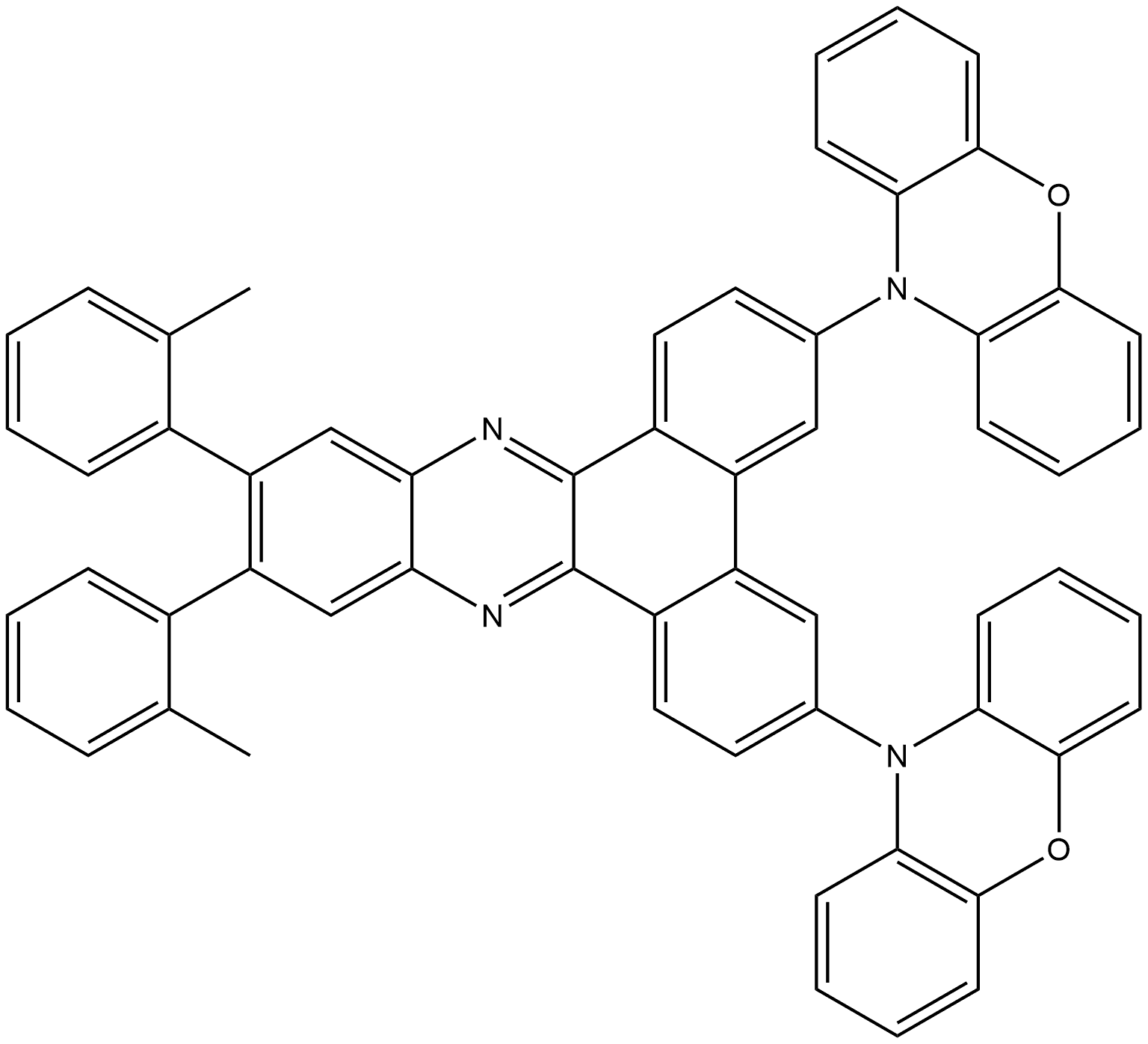 10,10'-(11,12-Di-o-tolyldibenzo[a,c]phenazine-3,6-diyl)bis(10H-phenoxazine)
Grade： Structure