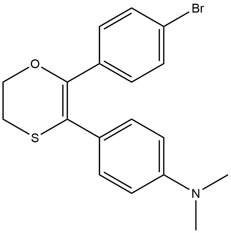 4-[2-(4-Bromophenyl)-5,6-dihydro-1,4-oxathiin-3-yl]-N,N-dimethylbenzenamine Structure