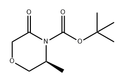 4-Morpholinecarboxylic acid, 3-methyl-5-oxo-, 1,1-dimethylethyl ester, (3S)- Structure