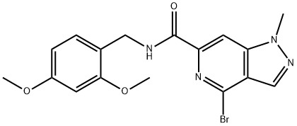 1H-Pyrazolo[4,3-c]pyridine-6-carboxamide, 4-bromo-N-[(2,4-dimethoxyphenyl)methyl]-1-methyl- Structure