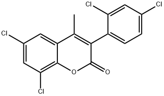 2H-1-Benzopyran-2-one, 6,8-dichloro-3-(2,4-dichlorophenyl)-4-methyl- Structure