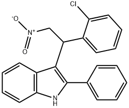 1H-Indole, 3-[1-(2-chlorophenyl)-2-nitroethyl]-2-phenyl- Structure