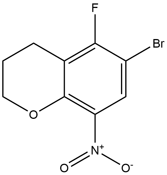 6-Bromo-5-fluoro-3,4-dihydro-8-nitro-2H-1-benzopyran 구조식 이미지