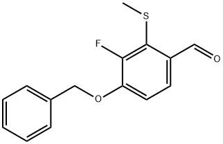 4-(Benzyloxy)-3-fluoro-2-(methylthio)benzaldehyde Structure