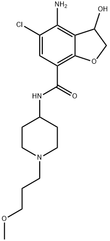 7-Benzofurancarboxamide, 4-amino-5-chloro-2,3-dihydro-3-hydroxy-N-[1-(3-methoxypropyl)-4-piperidinyl]- Structure