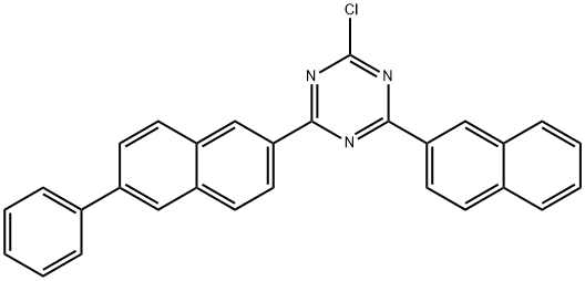 1,3,5-Triazine, 2-chloro-4-(2-naphthalenyl)-6-(6-phenyl-2-naphthalenyl)- Structure