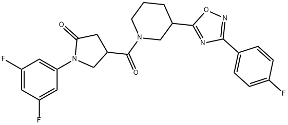 1-(3,5-Difluorophenyl)-4-[[3-[3-(4-fluorophenyl)-1,2,4-oxadiazol-5-yl]-1-piperidinyl]carbonyl]-2-pyrrolidinone Structure