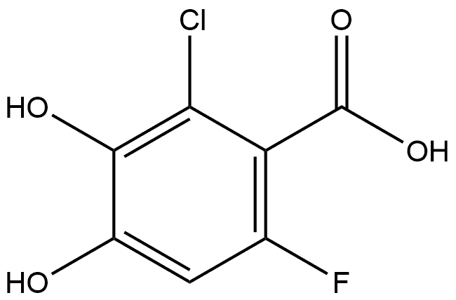 2-Chloro-6-fluoro-3,4-dihydroxybenzoic acid 구조식 이미지