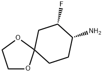 1,4-Dioxaspiro[4.5]decan-8-amine, 7-fluoro-, (7S,8R)- 구조식 이미지