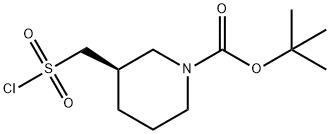 tert-butyl (3R)-3-[(chlorosulfonyl)methyl]piperidine-1-carboxylate Structure