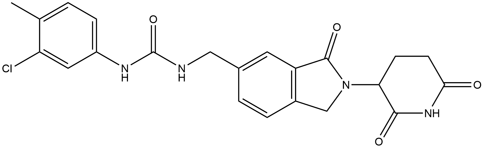 N-(3-Chloro-4-methylphenyl)-N′-[[2-(2,6-dioxo-3-piperidinyl)-2,3-dihydro-3-oxo-1H-isoindol-5-yl]methyl]urea 구조식 이미지