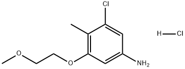 Benzenamine, 3-chloro-5-(2-methoxyethoxy)-4-methyl-, hydrochloride (1:1) 구조식 이미지