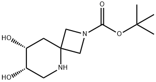 rac-tert-butyl (7R,8S)-7,8-dihydroxy-2,5-diazaspiro[3.5]nonane-2-carboxylate, cis Structure