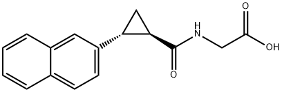 rac-2-{[(1R,2R)-2-(naphthalen-2-yl)cyclopropyl]formamido}acetic acid, trans Structure