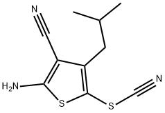 2-amino-5-(cyanosulfanyl)-4-(2-methylpropyl)thiophene-3-carbonitrile Structure