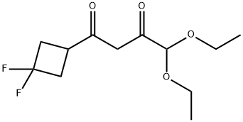 1-(3,3-difluorocyclobutyl)-4,4-diethoxybutane-1,3-dione Structure