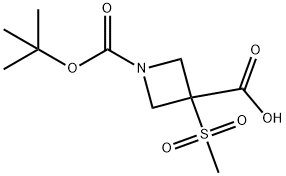 1-[(tert-butoxy)carbonyl]-3-methanesulfonylazetidine-3-carboxylic acid Structure