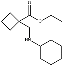 ethyl 1-[(cyclohexylamino)methyl]cyclobutane-1-carboxylate hydrochloride Structure
