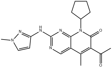 6-acetyl-8-cyclopentyl-5-methyl-2-[(1-methyl-1H-pyrazol-3-yl)amino]-7H,8H-pyrido[2,3-d]pyrimidin-7-one Structure