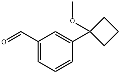 3-(1-methoxycyclobutyl)benzaldehyde Structure