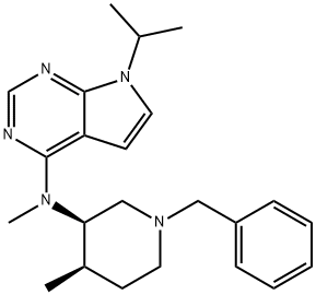 7H-Pyrrolo[2,3-d]pyrimidin-4-amine, N-methyl-7-(1-methylethyl)-N-[(3R,4R)-4-methyl-1-(phenylmethyl)-3-piperidinyl]- Structure