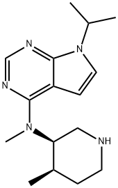 7H-Pyrrolo[2,3-d]pyrimidin-4-amine, N-methyl-7-(1-methylethyl)-N-[(3R,4R)-4-methyl-3-piperidinyl]- Structure