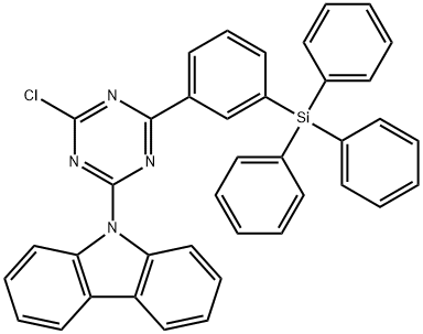 9H-Carbazole, 9-[4-chloro-6-[3-(triphenylsilyl)phenyl]-1,3,5-triazin-2-yl]- Structure