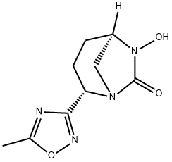 1,6-Diazabicyclo[3.2.1]octan-7-one, 6-hydroxy2-(5-methyl-1,2,4-oxadiazol-3-yl)-, (2S,5R)- Structure