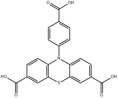 10H-Phenothiazine-3,7-dicarboxylic acid, 10-(4-carboxyphenyl)- Structure